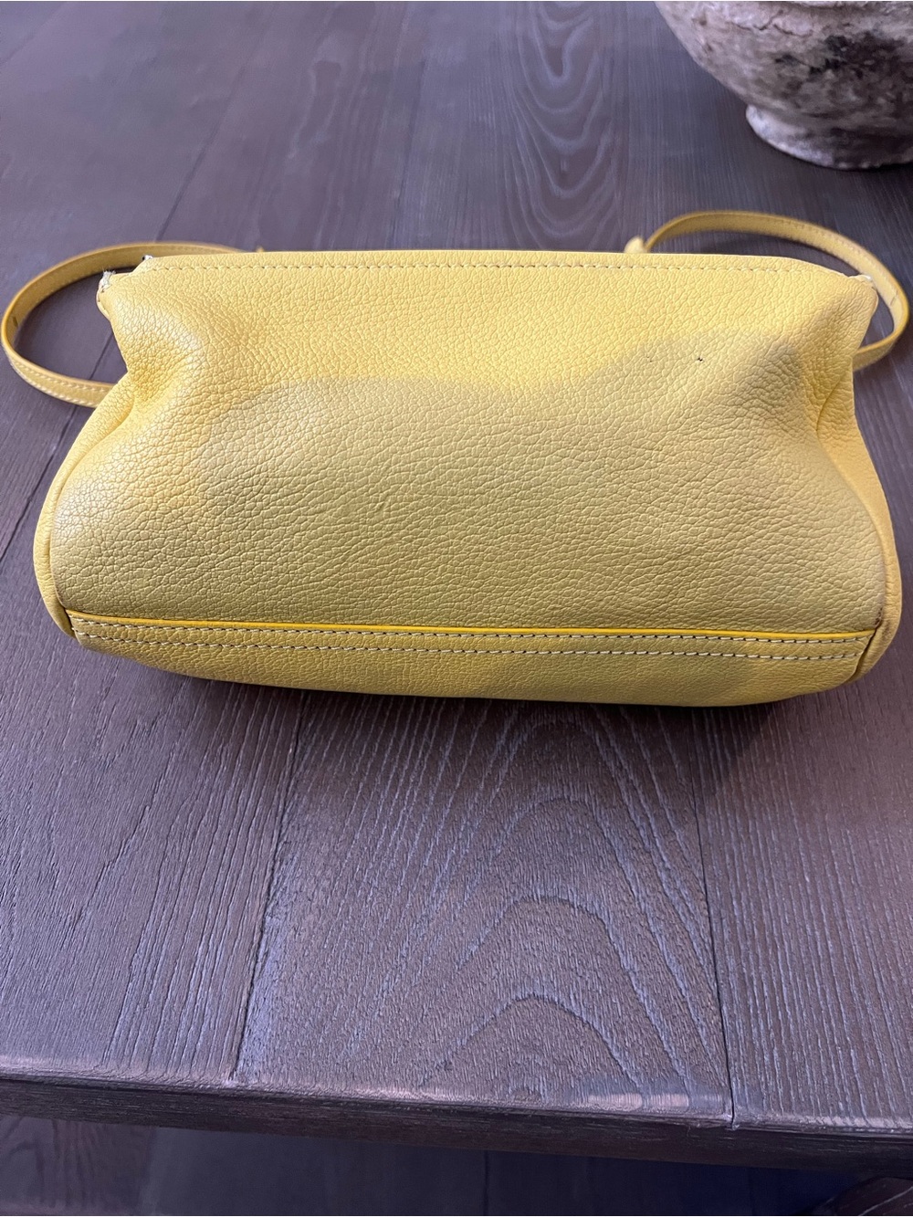 Givenchy Pandora Small Yellow Pebbled Leather Crossbody - Picture 13 of 14